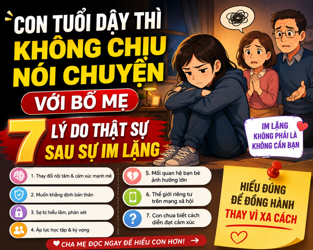 Con tuổi dậy thì không chịu nói chuyện với bố mẹ: 7 lý do thật sự sau sự im lặng