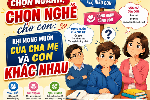 Chọn ngành, chọn nghề cho con: khi mong muốn của cha mẹ và con khác nhau