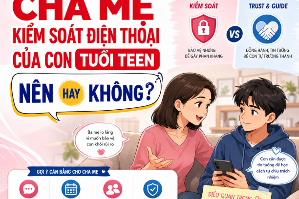 Cha mẹ kiểm soát điện thoại của con tuổi teen: nên hay không