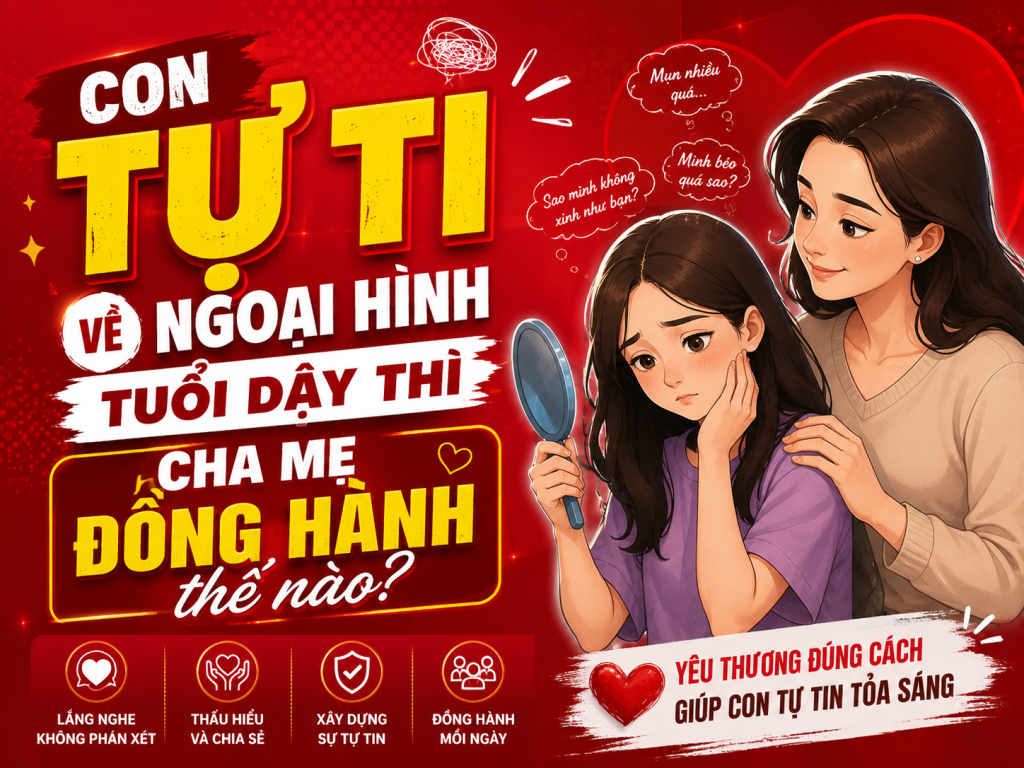 Con tự ti về ngoại hình tuổi dậy thì: cha mẹ đồng hành thế nào?