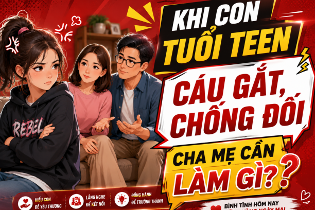 Khi con tuổi teen cáu gắt, chống đối, cha mẹ cần làm gì?