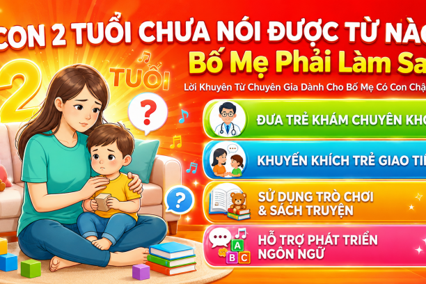Con 2 tuổi chưa biết nói, bố mẹ phải làm sao?